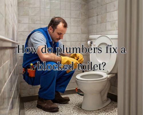 a plumber unblocking a toilet