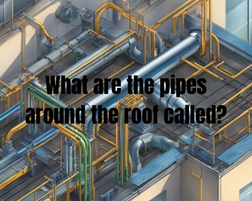 Metal pipes encircle the rooftop, connecting to the building's infrastructure