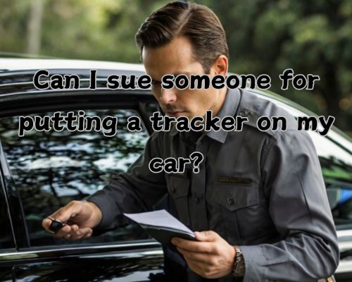 someone installing tracker on a car