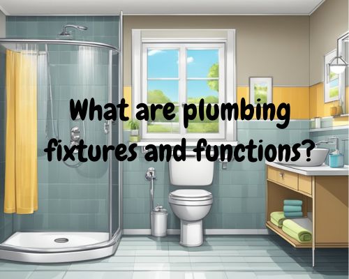 A bathroom with a sink, toilet, and shower. Water flows from faucets and showerhead, drains into pipes
