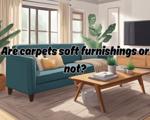 A cozy living room with a plush carpet, a pair of slippers, and a warm throw blanket draped over a sofa