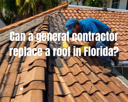 a worker under a contractor doing roofing repair