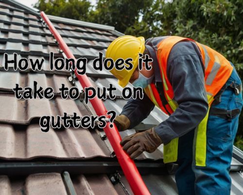 man working on gutter cutting for installation