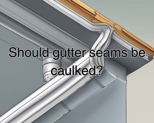 A close-up of a gutter with visible seams being carefully caulked