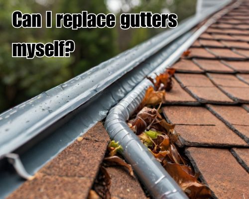 Dirty roof gutter before cleaning.