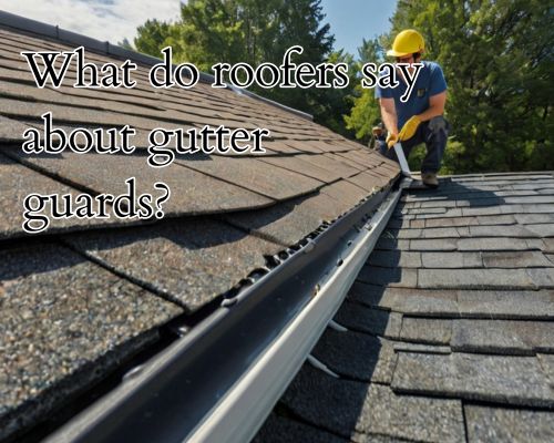 a roofer installing gutter guards thoroughly