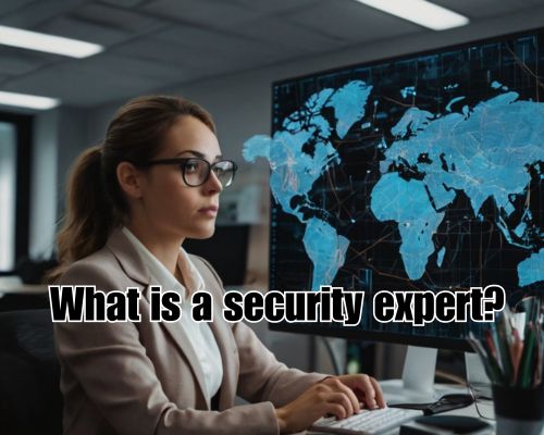 Security officer scanning network logs.